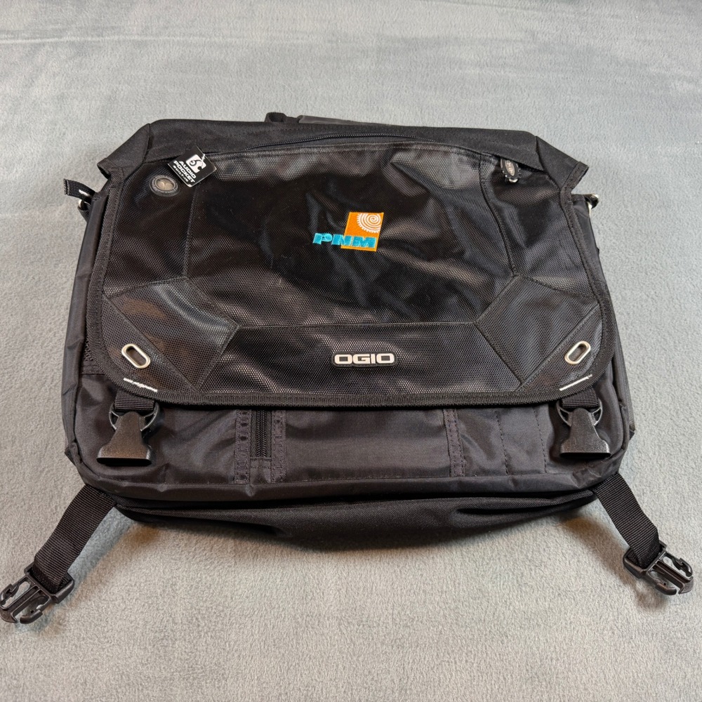 OGIO Black Messenger Bag Audio Pocket Laptop Briefcase PNM Logo 03507